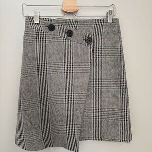 KOTON Asymmetric Plaid Skirt